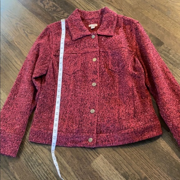 J. Jill Red and Black Jacket M Medium EUC - Picture 3 of 7